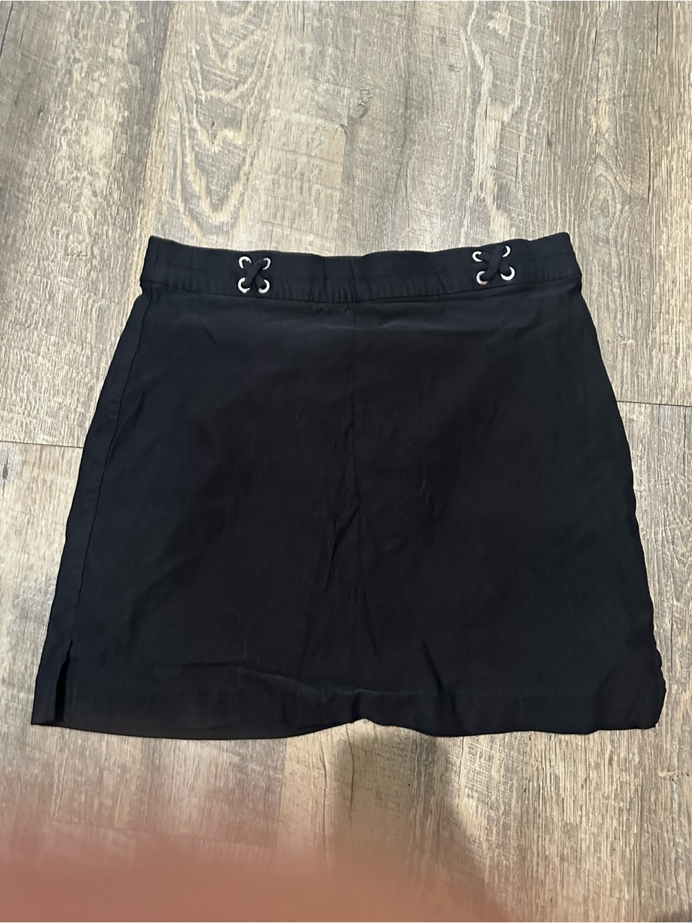 Rafaella Black Mini Skort with Eyelet Waist Detail